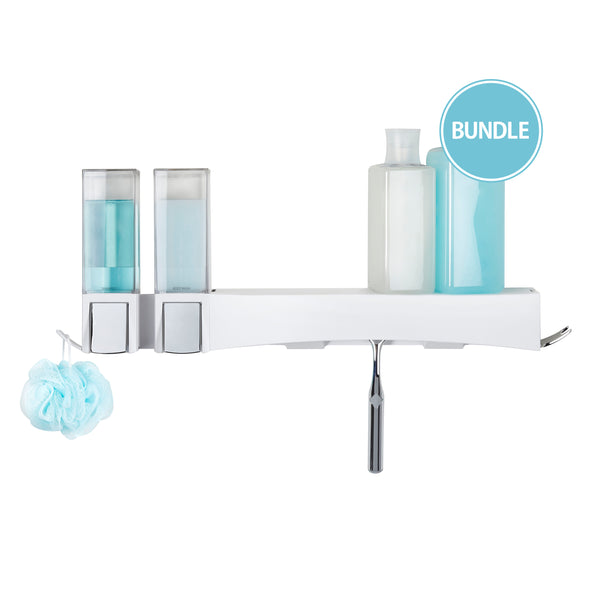 Bundle: CLEVER Double Dispenser + Shower Shelf