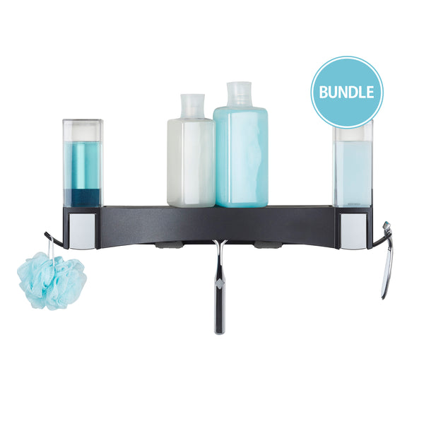 Bundle: CLEVER 2 X Soap Dispensers + Shower Shelf