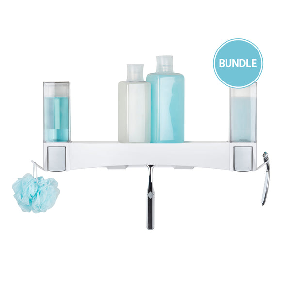 Bundle: CLEVER 2 X Soap Dispensers + Shower Shelf