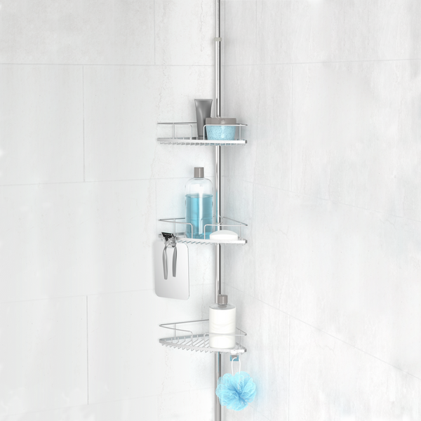 FINELINE 3 Tier Shower Caddy with Mirror