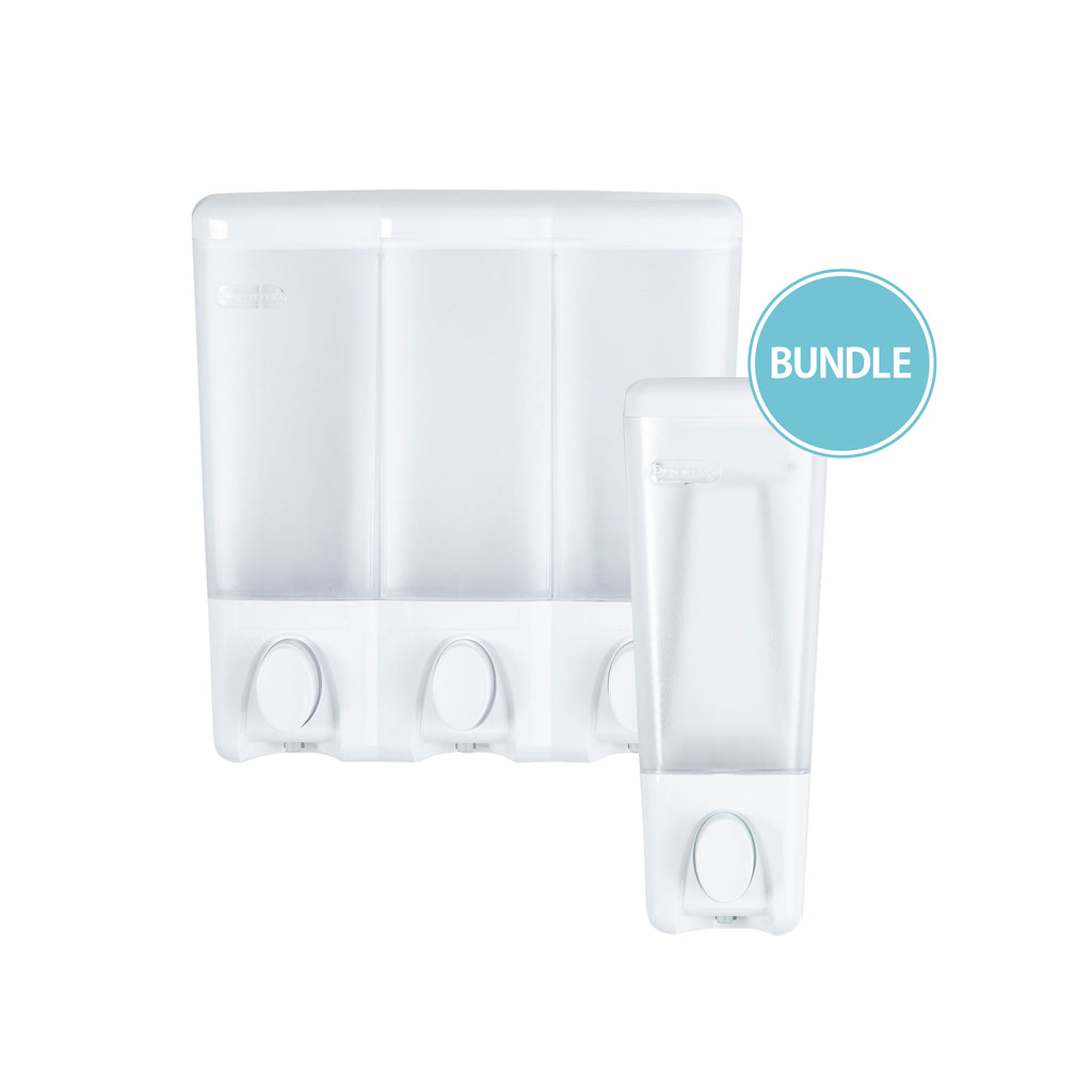 Bundle: CLEAR CHOICE Single Dispenser & Triple Dispenser White