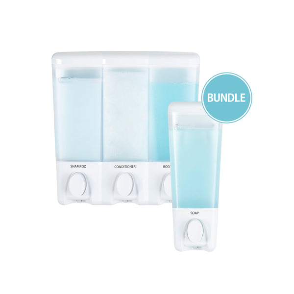 Bundle: CLEAR CHOICE Single Dispenser & Triple Dispenser White