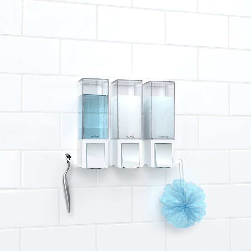 CLEVER Triple Shower Dispenser Liquid Soap Dispenser, Shower